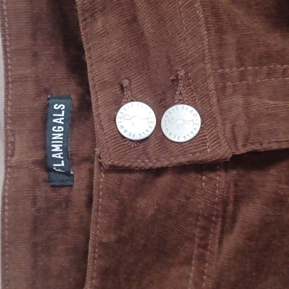 Flamingals Brown Corduroy High Rise Straight/Wide Leg Pants Made For Curves New - Picture 2 of 15